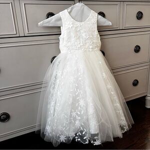 Anthropologie Princess Daliana Jessie Beaded Floral Tulle Flower Girl Dress
